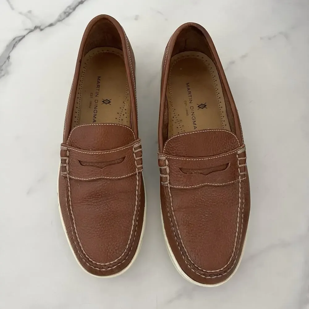 Martin Dingman Brown Leather Loafers size 8.5